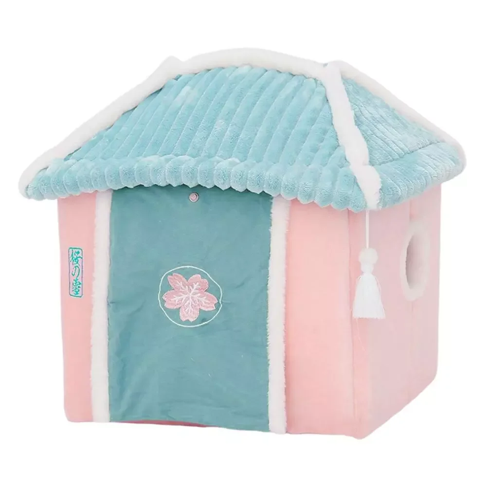 

Bed Warm Pet Basket House Tent Very Soft Small Dog Mat Bag Small Dogs Cats Nest Washable Cave Cats Beds Pet House Villa