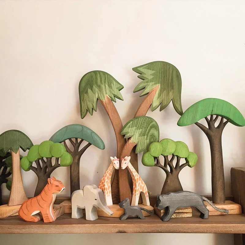 

Handmade Forest Tree Toys for Children Scene Building Game Creativity Montessori Educational Toys Nordic Decor Wooden Toys