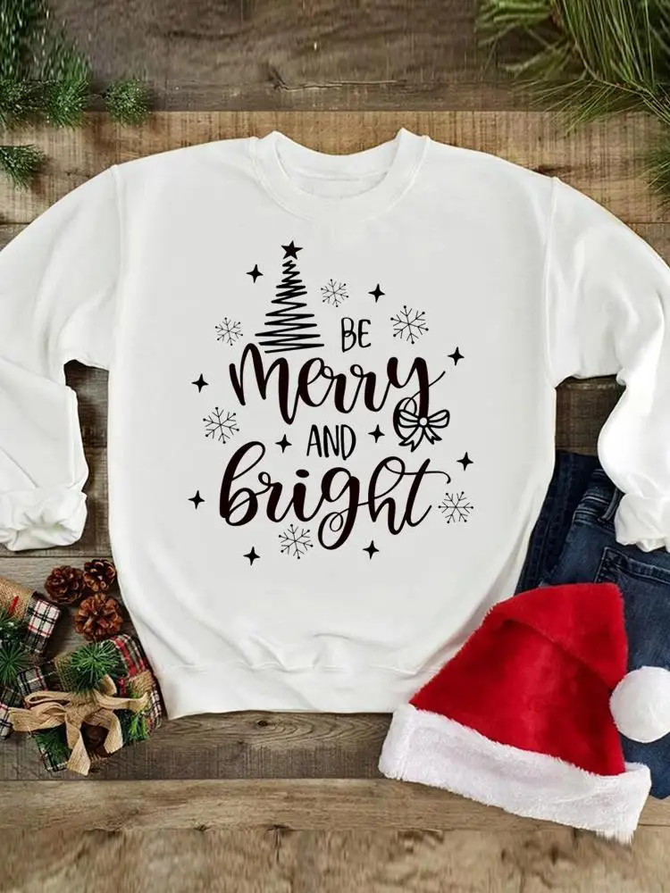 

Print Fashion Tree Letter 90s Happy Holiday Merry Christmas Graphic Sweatshirts Women Wear Pullovers New Year Clothing