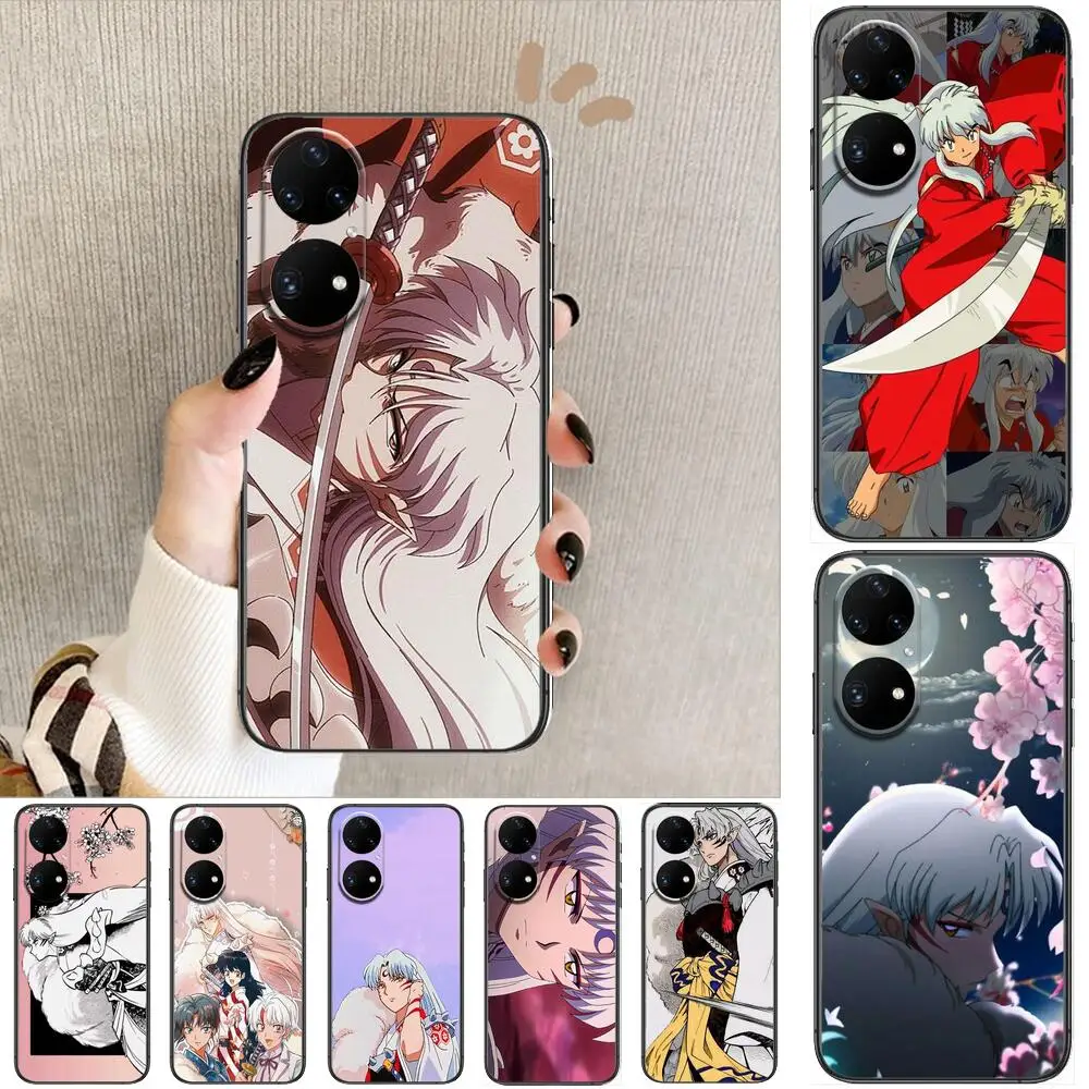 

Anime sesshomaru comic Phone Case For Huawei p50 P40 p30 P20 10 9 8 Lite E Pro Plus Black Etui Coque Painting Hoesjes comic fas
