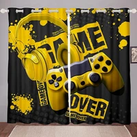 gaming window curtains for bedroom living room decor video games window drapes teens gamer curtains for boys kids eat sleep game