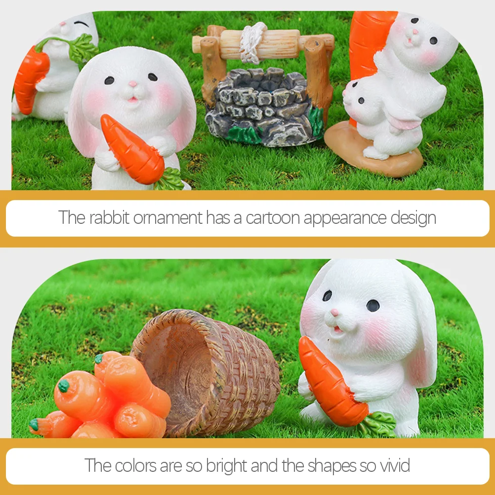 8 шт. кролик морковь орнамент детский сказочные сады миниатюры фигурки из смолы