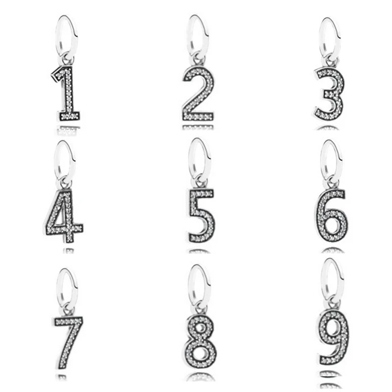 

PDB DZ 30 RLLEN 1:1 Digital Pendant Arabic Number Pendant Letters and Silver Bracelet Number Beads