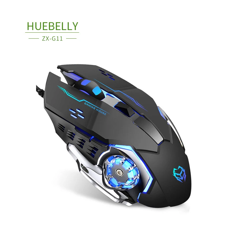 

Игровая Механическая мышь HUEBELLY Factory Wrangler G11, механическая мышь с макроразрешением, светящиеся проводные компьютерные аксессуары