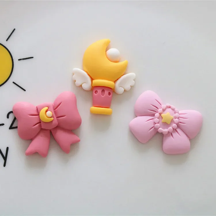 5pcs miniso series pink bow cartoon резиновые кабошоны из смолы материалы для поделок diy