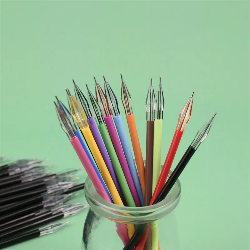 60 Pcs Wholesale Black Color Diamond Tipped Refill 0.5mm Neutral Refill Korean Creative Student Stationery Office Supplies