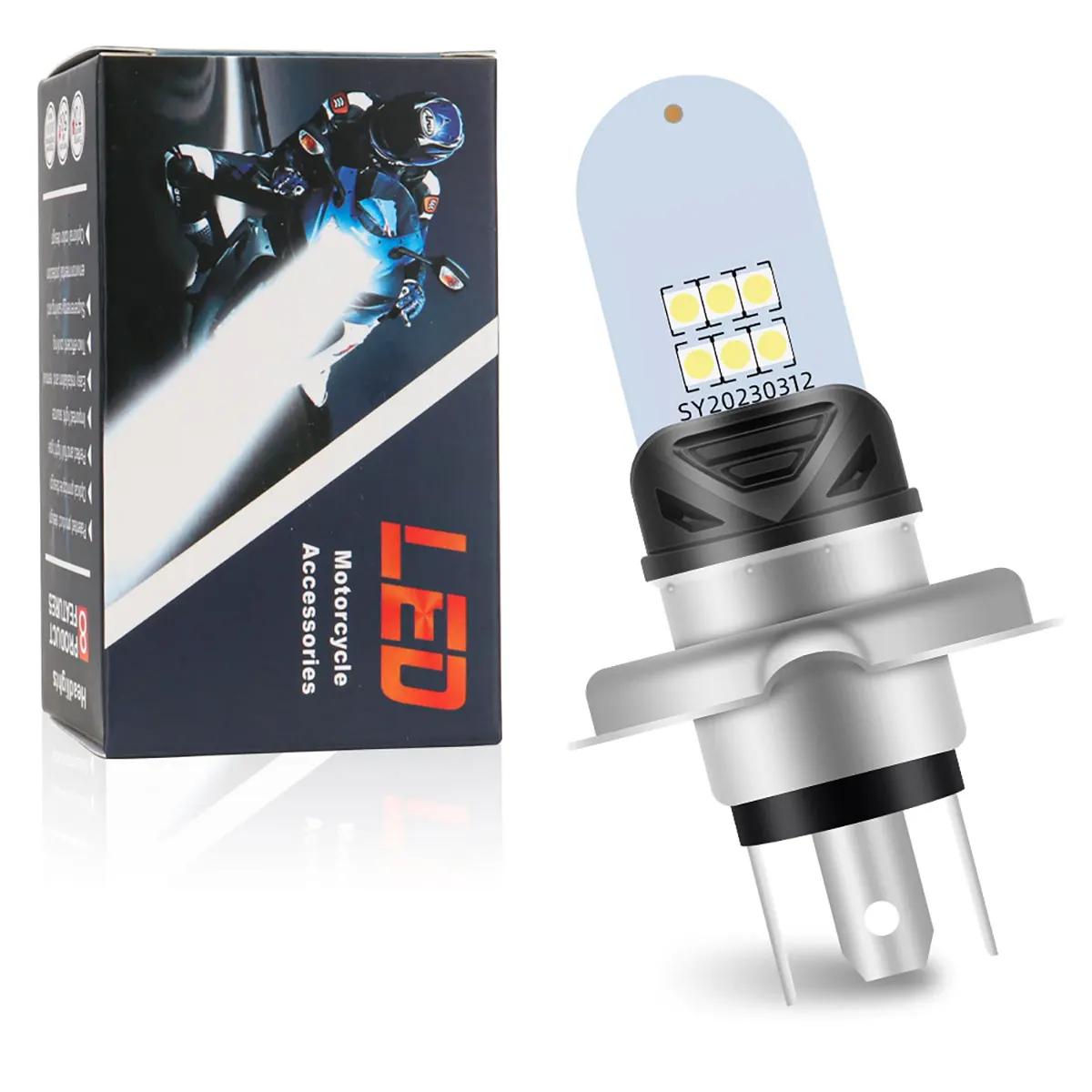 1 шт. мотоциклетные светодиодные противотуманные фары H4 P15D H6 BA20D, дальний и ближний свет, аксессуары для мотоциклов 6000K, белый цвет