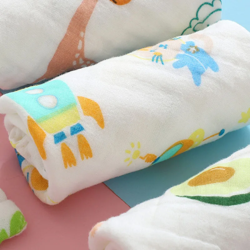 1PC 25X25cm Baby Square Towel 6 Layers 100% Cotton Handkerchief Face Towel Washcloth Gauze Towel Burp Cloths Bathing Feeding Bib images - 6