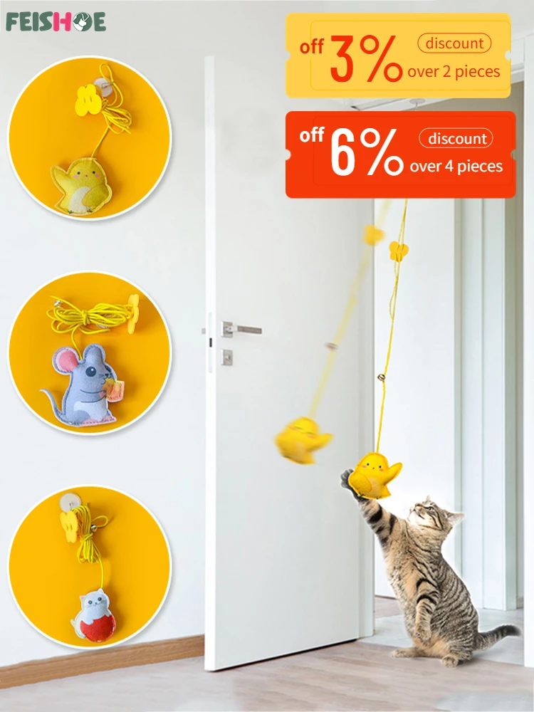 Interactive Cat Toy Hanging Simulation Cat Toy Funny Self-hey Interactive Toy for Kitten Playing Teaser Wand Toy Cat Supplies
