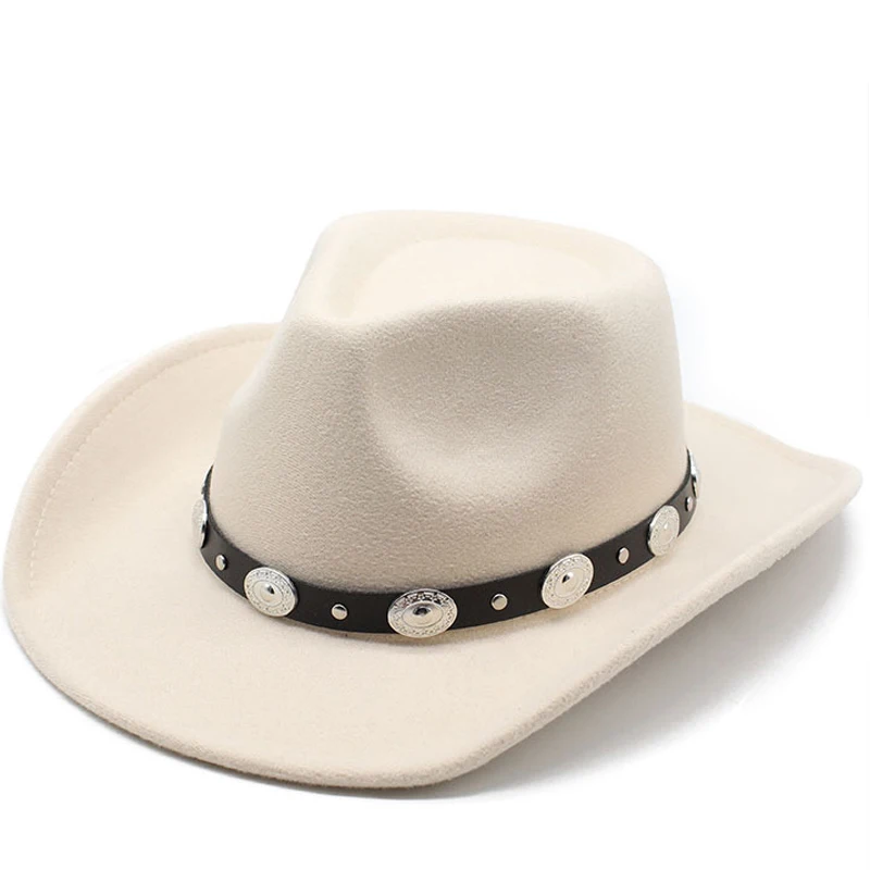 

Cowboy hat cow head accessories cowboy hat monochrome felt hat men and women big brim outdoor hat knight hat