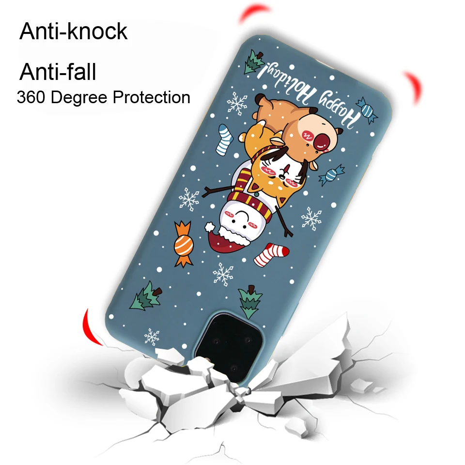 Силиконовый чехол для телефона с рождественским мультяшным новогодним подарком