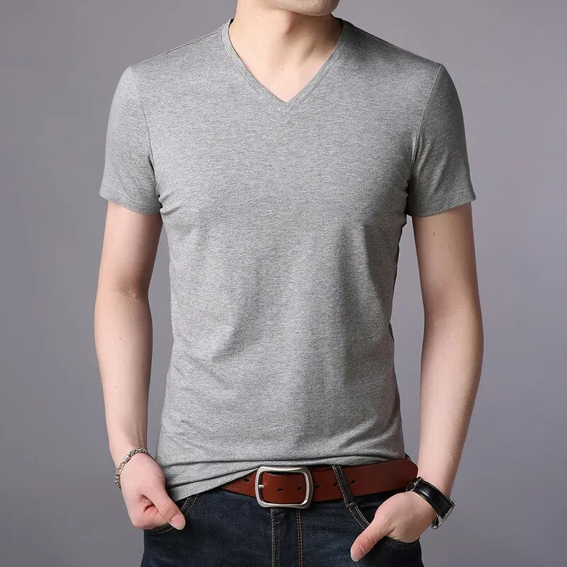 

6131-1 Summer men's cotton short-sleeved t-shirt men's T-shirt clothes white round neck half sleeve bottoming shirt tide