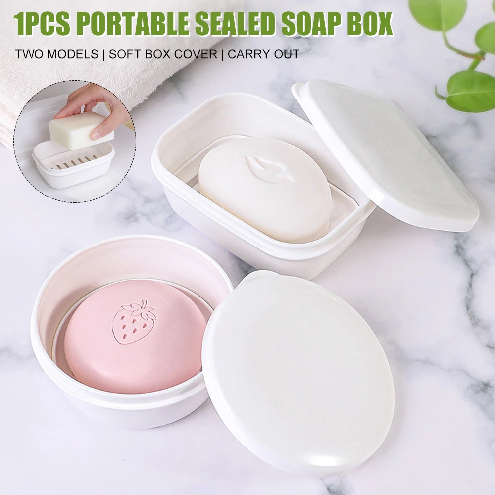 

Soap Dishes Holder With Lid Self Draining Decorative Plastic Soap Saver For Home Outdoor Bathroom Soap Dishes RERI889