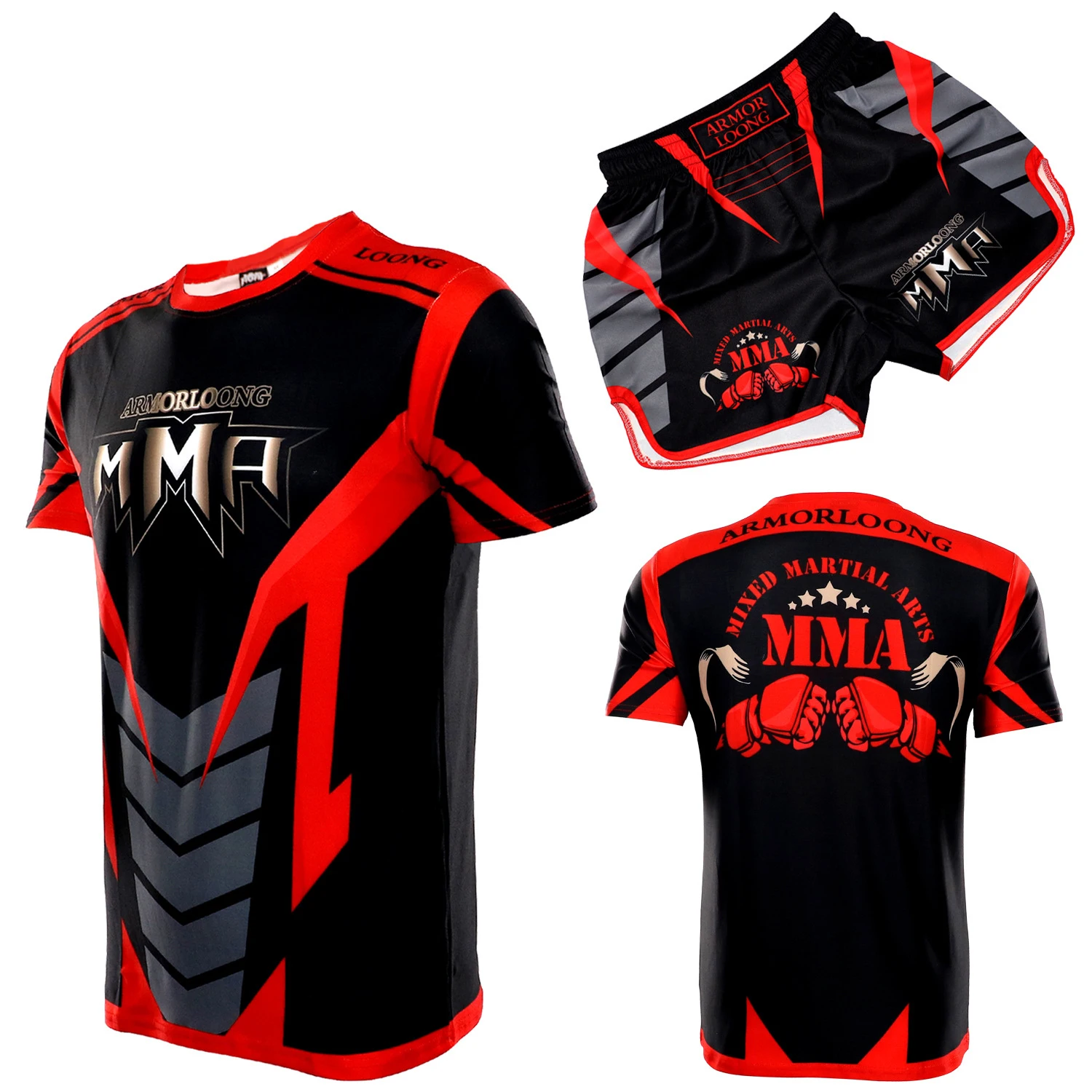 Thai Shirt Kickboxing Shorts Set MMA BJJ Rashguard Muay Thai Shorts Men Women Kids Martial Arts Combat Grappling Boxing Uniform