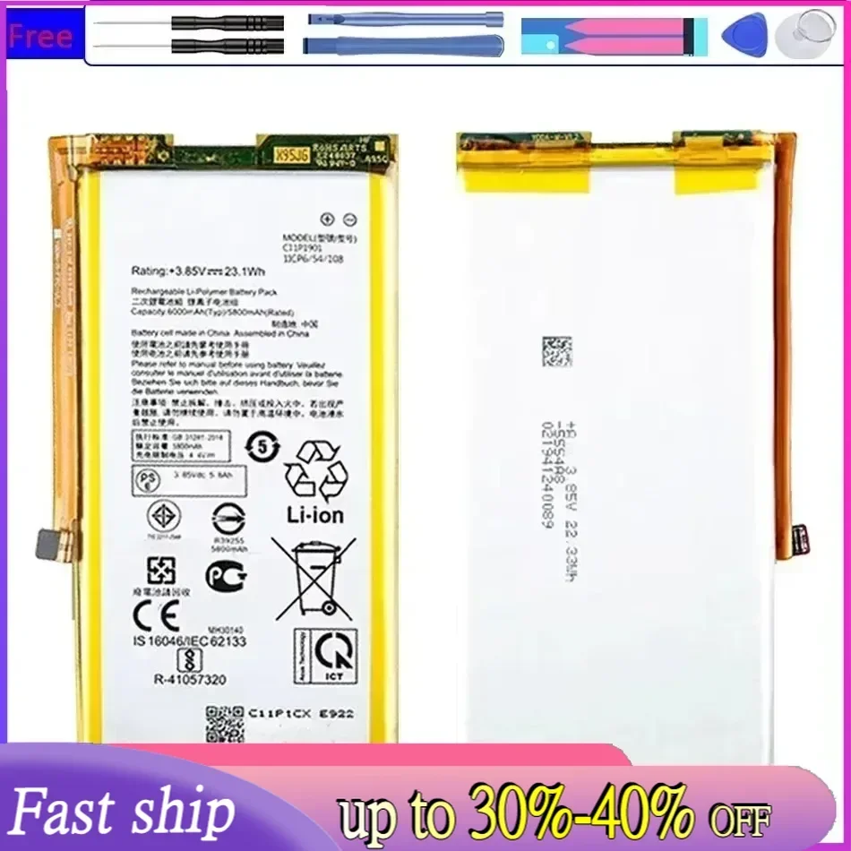 C11P1901 Аккумуляторы 6000 мАч для Asus Phone2 Generation ROG Phone 2 II Ultimate Strix ZS660KL I001DB