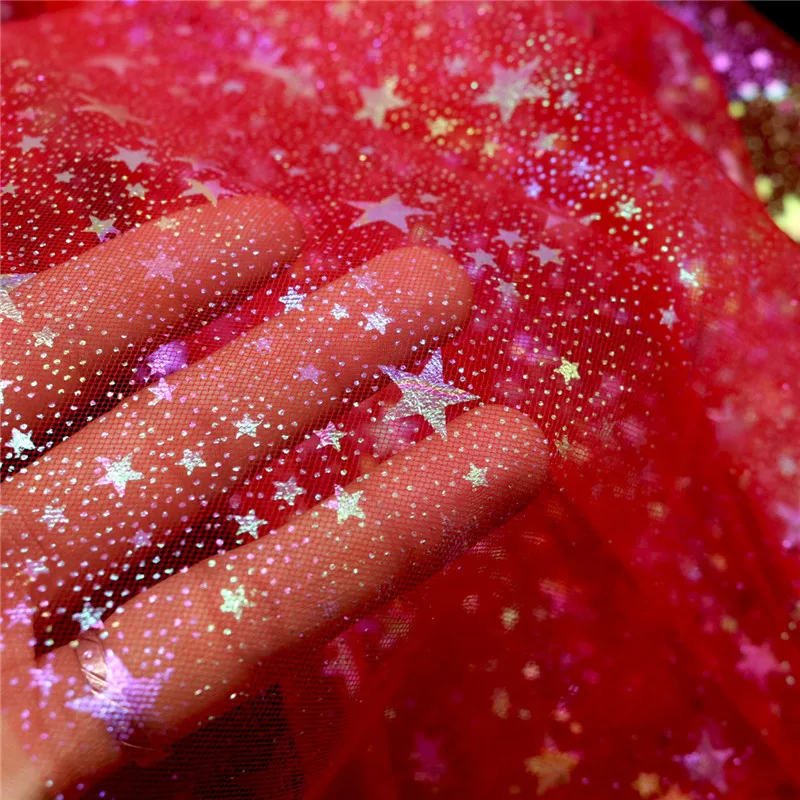 100x150 см Радужная ткань из тюля со звездами для свадьбы дня рождения