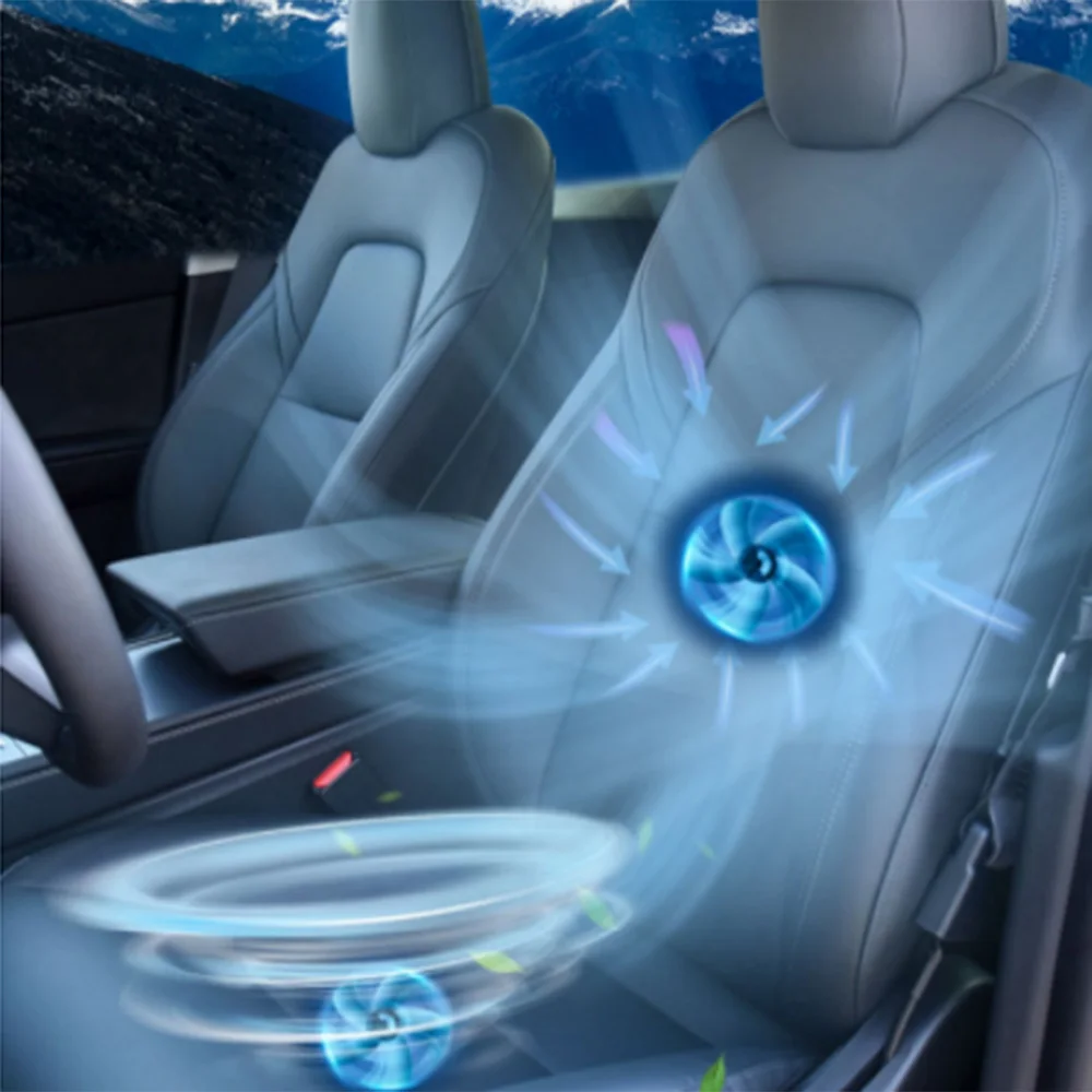 

Car Seat Cover for Tesla Model 3 ModelY Summer Cool Breathable Ventilated Cushion Massage with Fan Charging Touch screen control