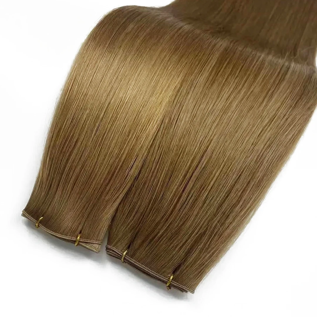 Фото Genius Weft, прямые бразильские 100% натуральные человеческие волосы, двойные вытянутые невидимые наращивание волос для женщин, плетение волос №1