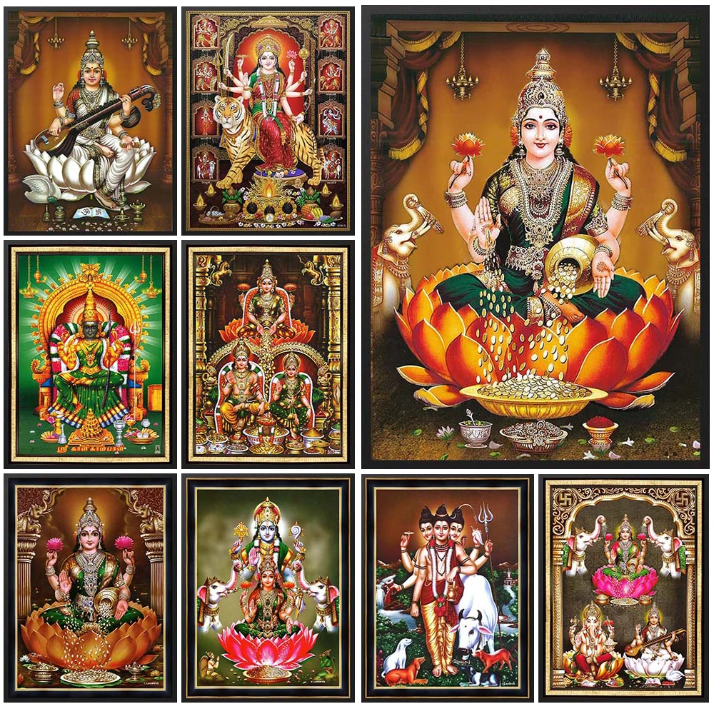 Религиозный Бог из индуия камакши Лакшми Парвати богиня настенные картины для