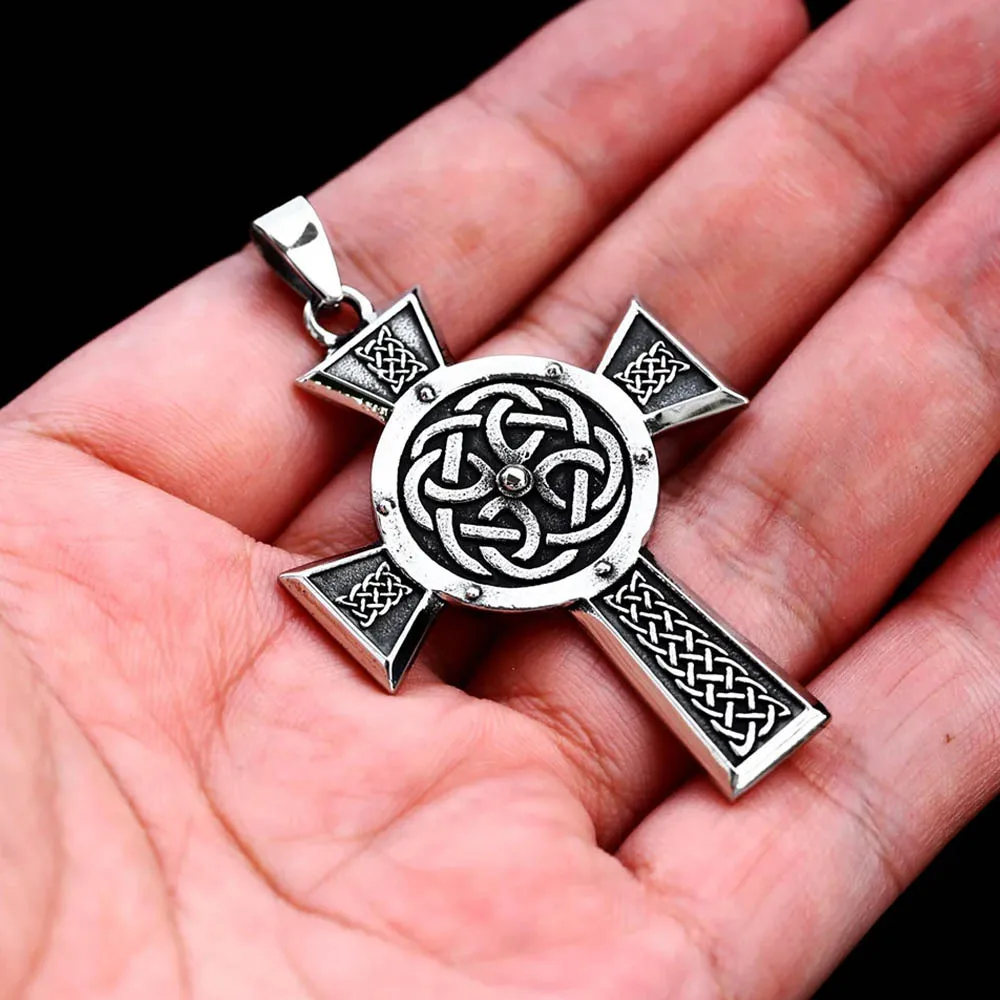 

Новое ожерелье с подвеской крест викингов мужское ретро-ожерелье с узором викингов из нержавеющей стали кельтский узел ожерелье ювелирные изделия подарок оптовая продажа