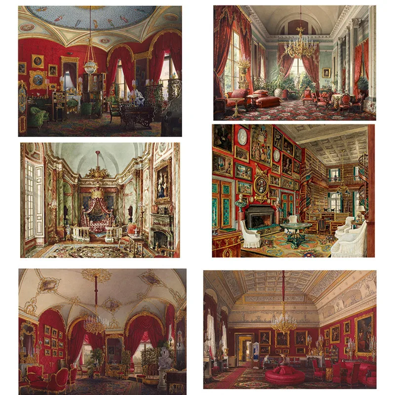 

8Pcs/Pack Retro European Palace Vintage Sticker DIY Craft Scrapbooking Album Junk Journal Decorative Stickers