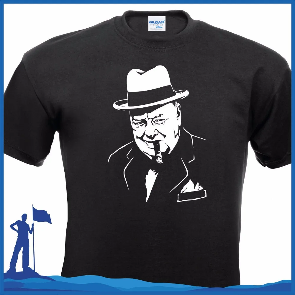 

Men T-Shirts Cotton Size New Arrival Men'S Short Design T-Shirt Winston Churchill Uk London Hip Hop Tee Shirt
