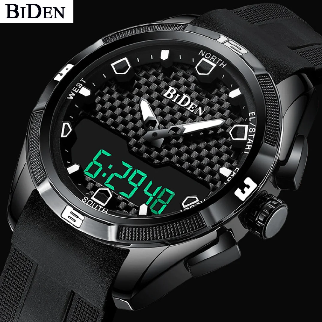 

BIDEN Men Quartz Digital Watch Sport Military Chronograph Waterproof Wristwatch For Men's Watches Clock Gifts relogio masculino