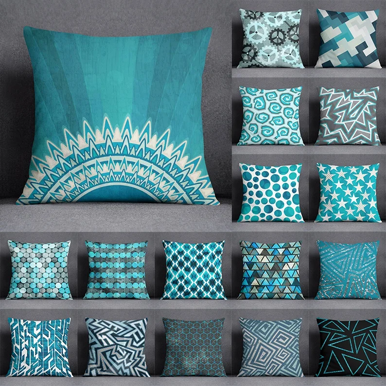 

Blue Fresh Air Series Pillow Gift Home Office Decoration Pillow Bedroom Sofa Car Cushion Cover Pillowcase