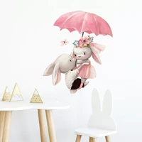 cute rabbit series wall sticker for kids baby room home decoration wallpaper living room bedroom removable mural bunny stickers