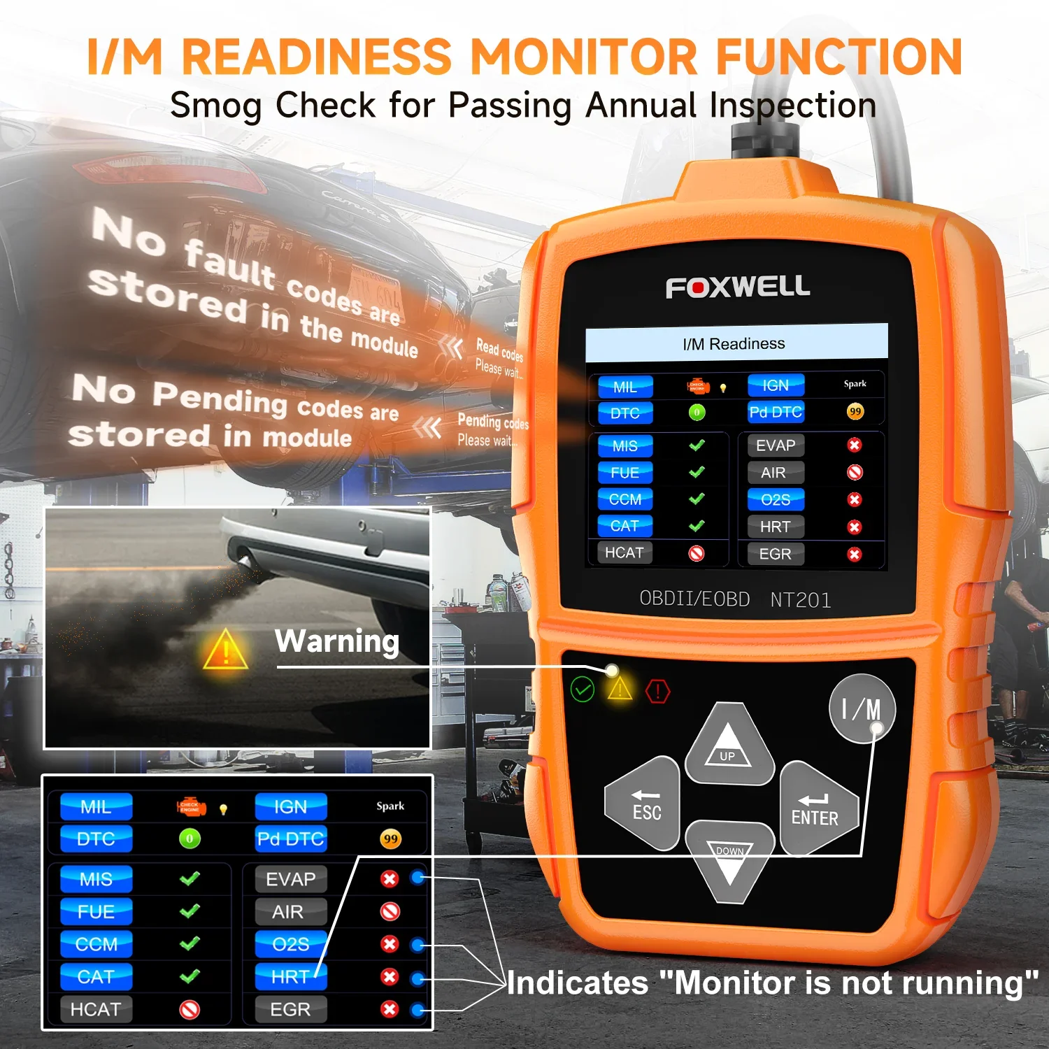 Автоматический OBD2 EOBD сканер кода ошибки FOXWELL NT201 диагностика двигателя свободное