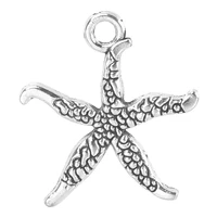 40pcslot 1817mm metal alloy silver color fashion personality starfish pendant charms parts for diy jewelry making supplies