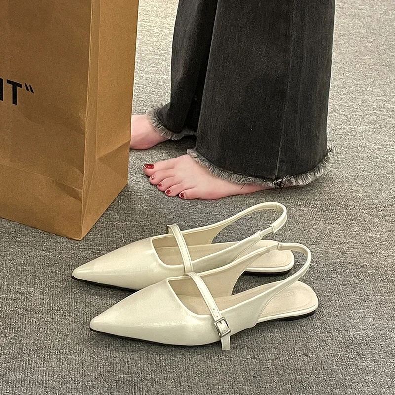 Женские сандалии новинка 2025 французские высококачественные туфли на низком