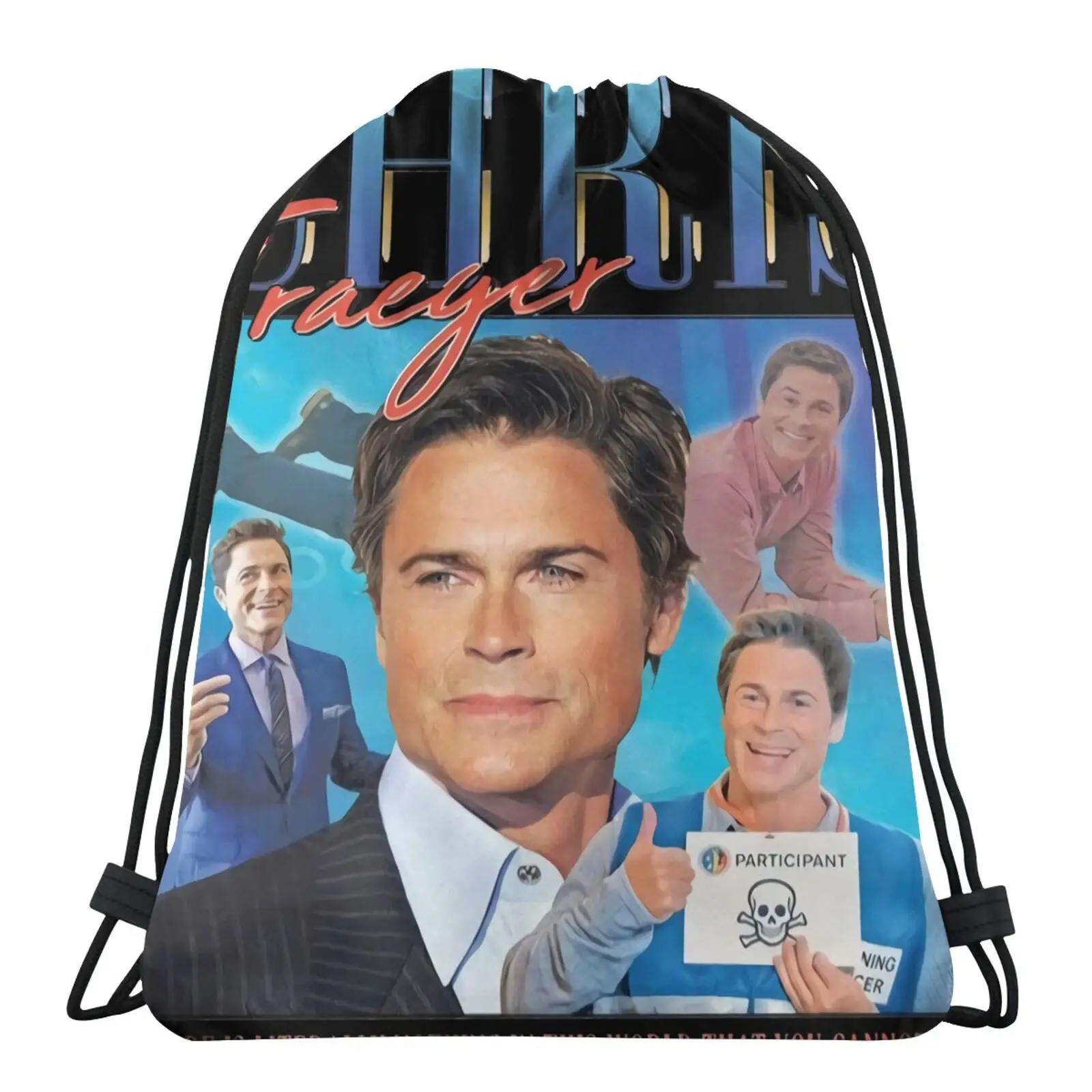 

Chris Traeger Homage Parks And Rec Bag Backpack With Cord Drawstring Pouch Custom Bag Dust Bag String Bags Bags Women Dust Bag