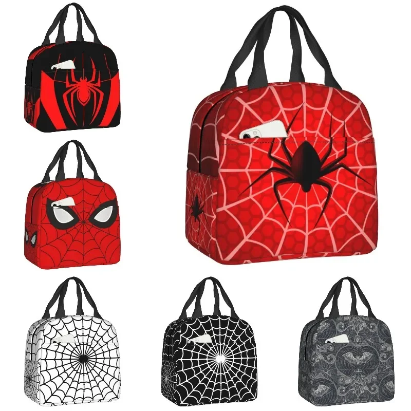 

Сумка для ланча с рисунком паутины, Женский многоразовый Термоизолированный Ланч-бокс для кемпинга на открытом воздухе, путешествий, пищевой контейнер, сумки