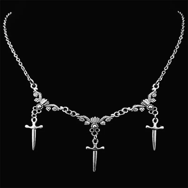 Женское готическое ожерелье с крестом и каплями крови