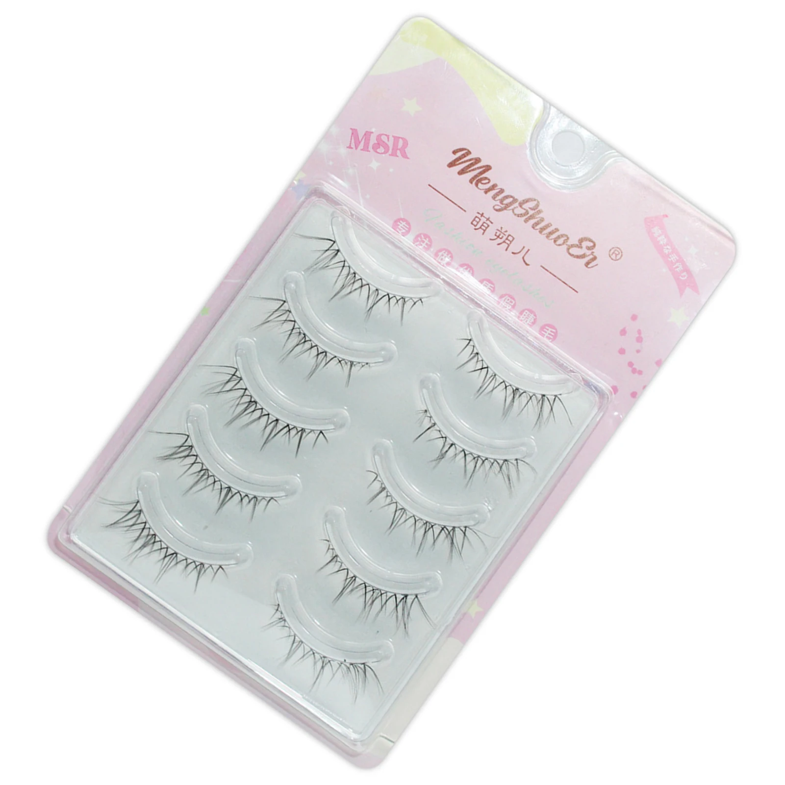 

5 Pairs Slender Comic False Eyelashes Lightweight Slender Fluffy Soft Lashes for Beauty Blogger Makeup Lover C44