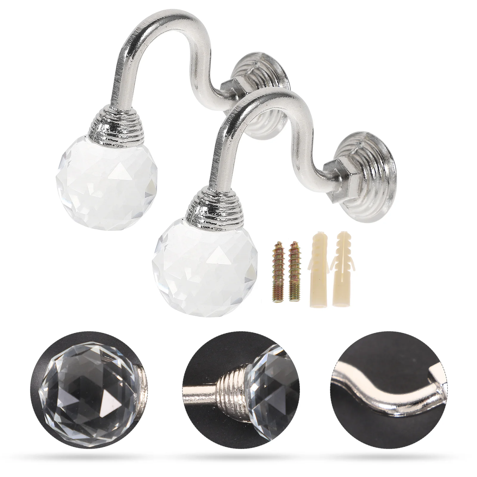 

Curtain Hook Wall Mounted Holdback Holdbacks Hanger Coat Hooks Tassel Tieback Drapery Crystal Draperies Holder Tiebacks Window