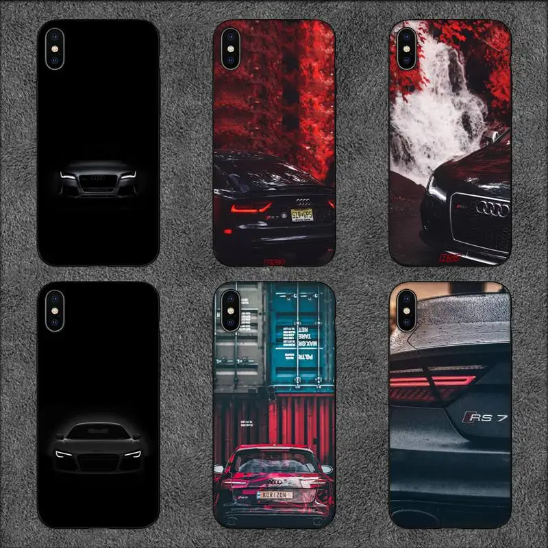 Роскошный Автомобильный спортивный чехол для телефона A-Audi RS iPhone 11 12 Mini 13 14 Pro XS Max X