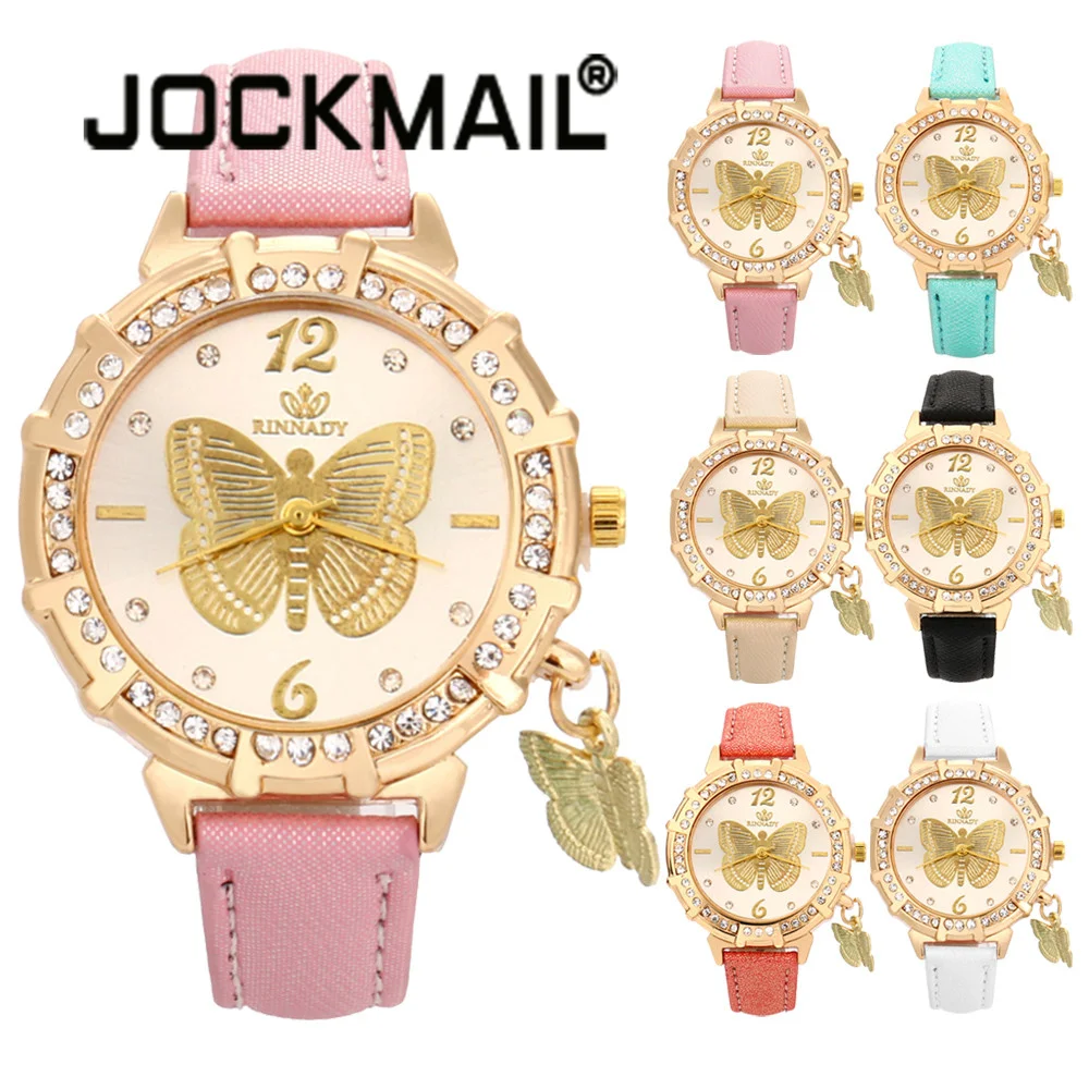 

New Women Quartz Wrist Butterfly Tower Rhinestone Pendant Wrist Watch Luxury Elegant Clock Dress Orologi Donna Horloge Dames