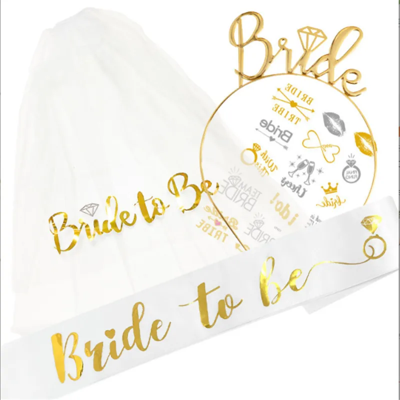 

Комплект из атласной ленты и вуали для девичвечерние вечеринки