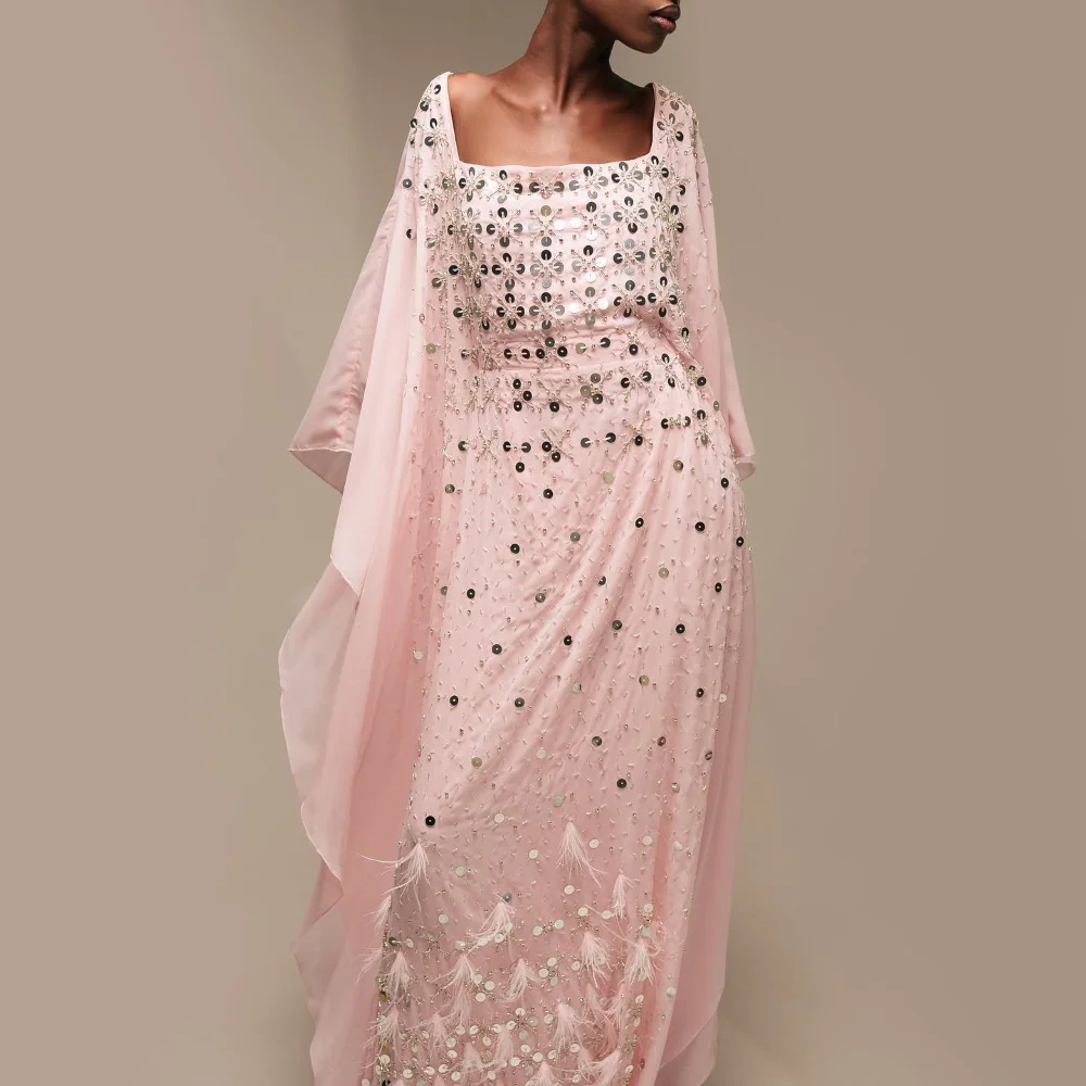 Эпоксичное вечернее платье роскошное до пола с блестками и перьями сексуальное