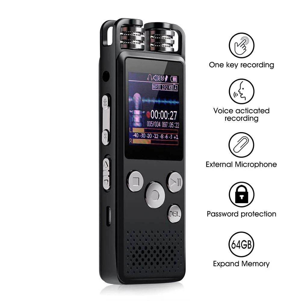 

Professional Voice Activated Digital Audio Voice Recorder 8GB 16GB 32G USB Pen Non-Stop 80hr Recording PCM Support TF-Card