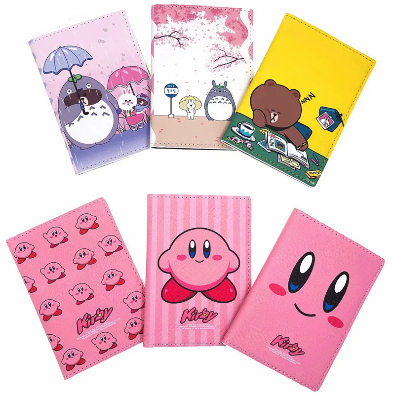 

Kawaii Kirby аниме периферийная искусственная многофункциональная сумка для паспорта Kirby защита для документов Кошелек для монет