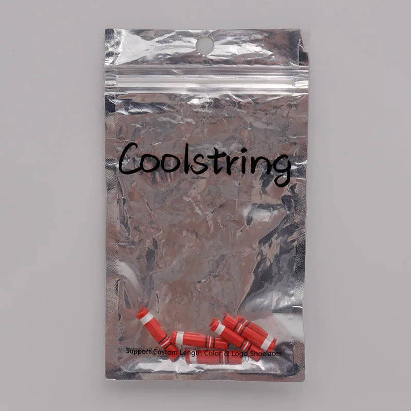Coolstring Accessories Red Metal Aglets 25*5MM Sneaker Canvas Tape Tips Soccer Skating Basketball Sport Lacends 100pcs Wholesale