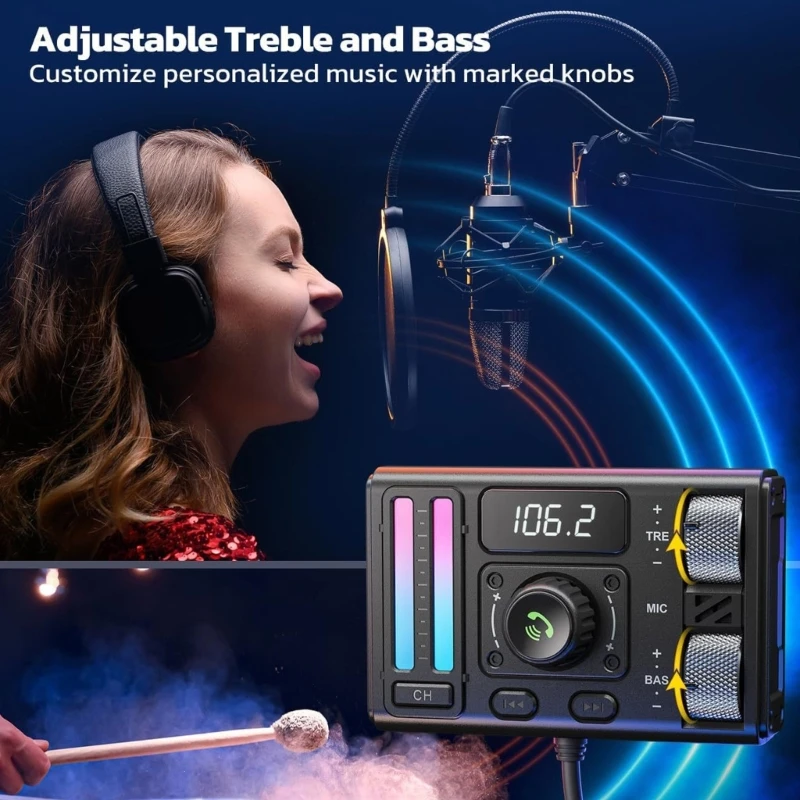 Автомобильный Mp3 Bluetooth-совместимый FM-передатчик с цифровым дисплеем и USB