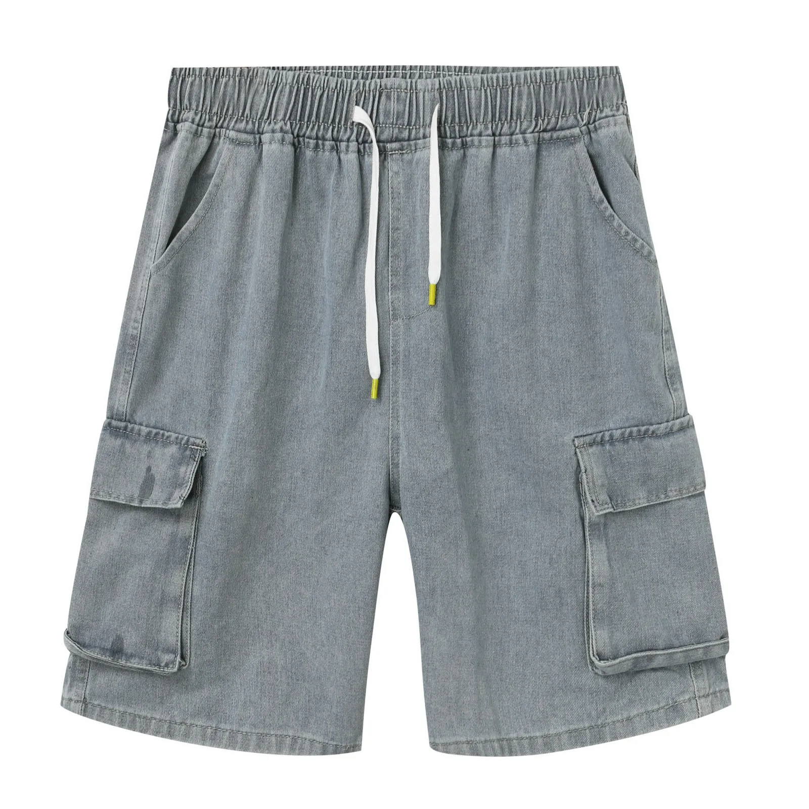 

Athletic trunks Mens Summer Fashion Leisure Denim Shorts Mens American Casual Loose Plush Drawstring jeans Bottoms men Clothing