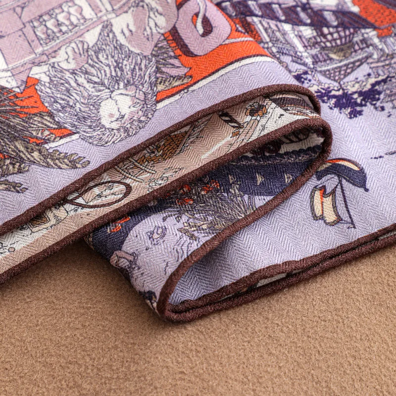 Рисунок 5 - Роскошный квадратный шелковый шерстяной шарф 70 см