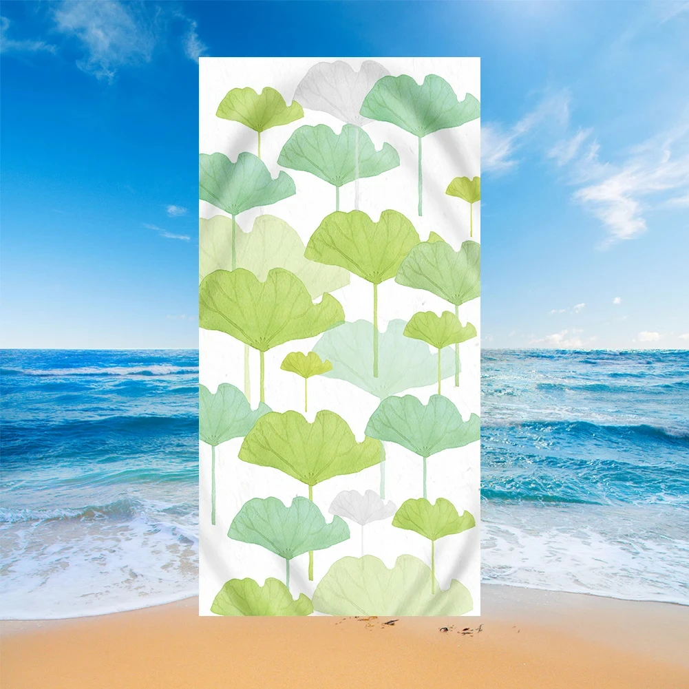 3D зеленое растительное пляжное полотенце для взрослых и детей с принтом листьев