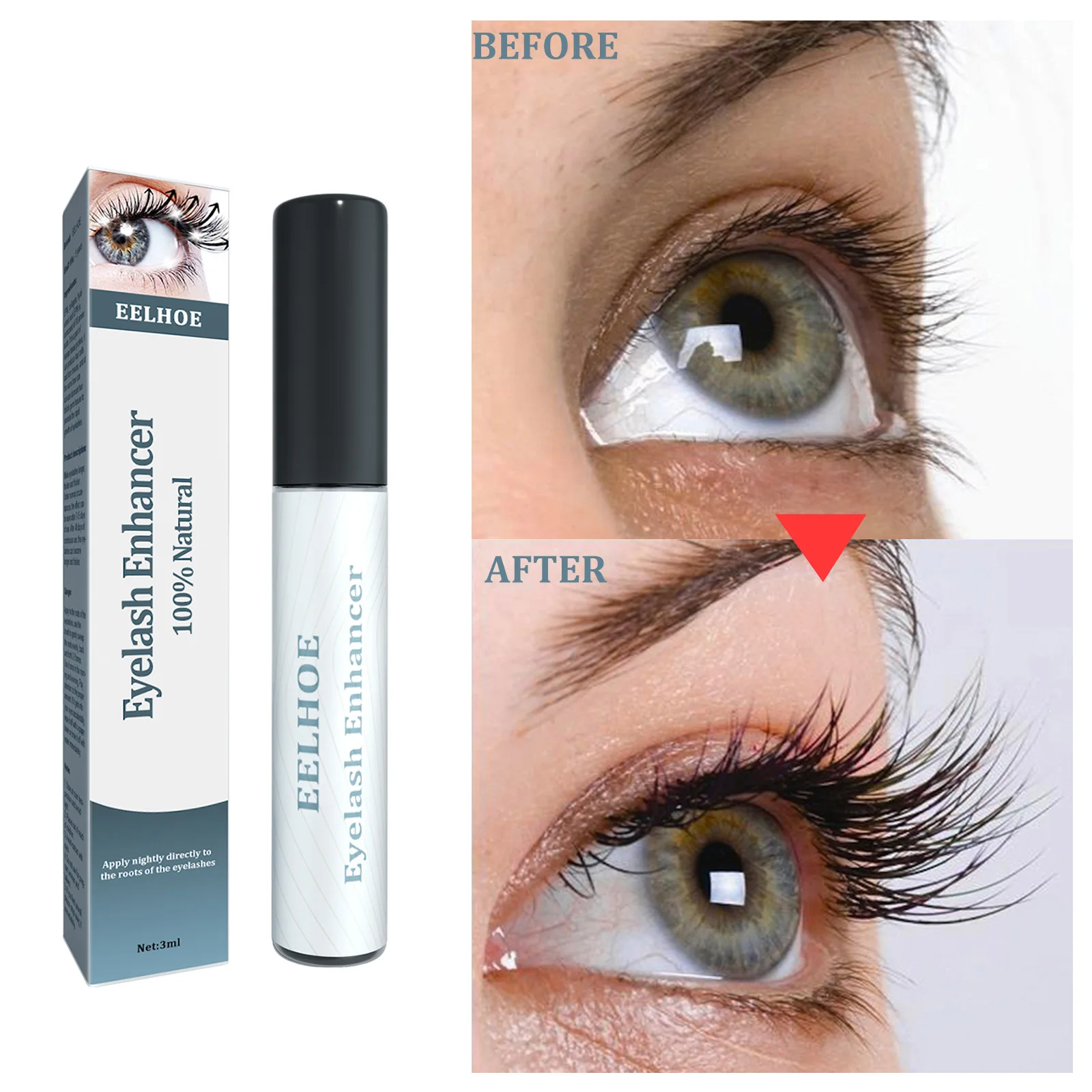 

EELHOE Eyelash Growth Liquid Thick Curling Eyelashes Eyebrows Natural Beautiful Lashes Moisturizing Traceless Long Lashes