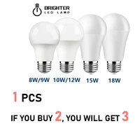 buy 2 get 1 freesuper bright led bulb a60 15w e27 b22 3000k 4100k 6000k energy saving lamp for home office interior decoration
